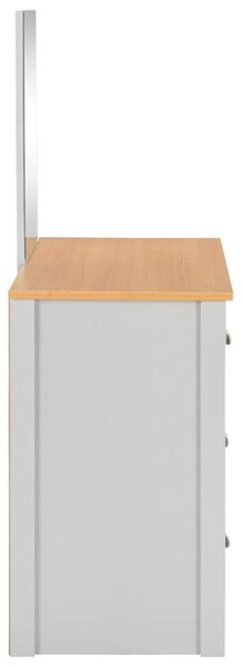 Toaletní stolek se zrcadlem a stoličkou šedý 104 x 45 x 131 cm 283744