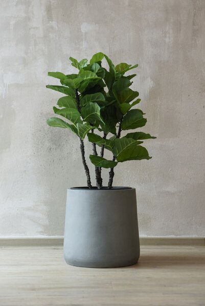 Květináč VEKRA, sklolaminát, výška 40 cm, beton-design, šedý