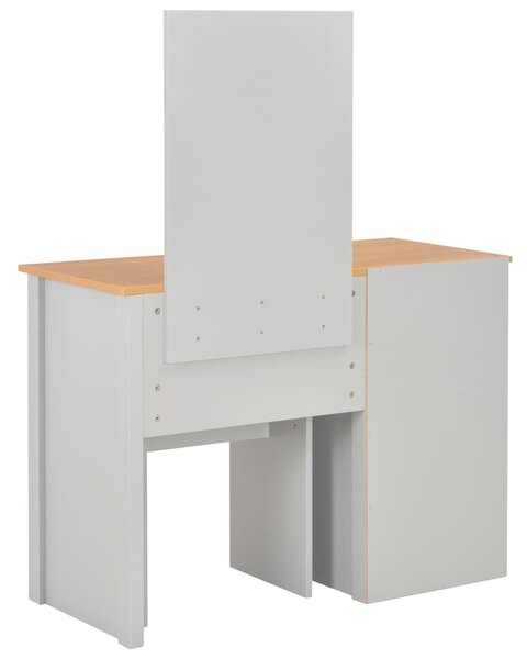 Toaletní stolek se zrcadlem a stoličkou šedý 104 x 45 x 131 cm 283744