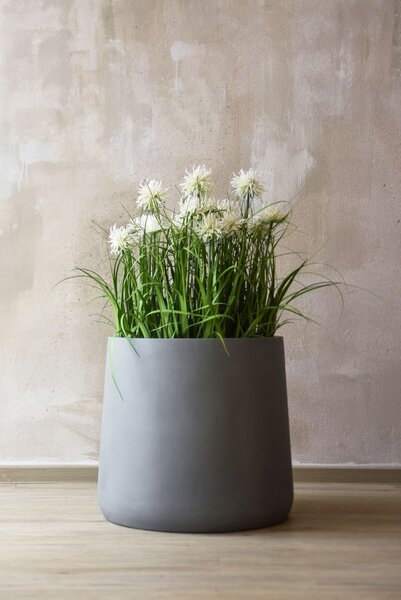 Květináč VEKRA, sklolaminát, výška 50 cm, beton-design, šedý