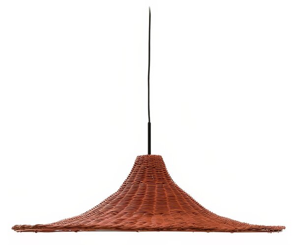 Červené ratanové stínidlo Kave Home Bladia 70 cm