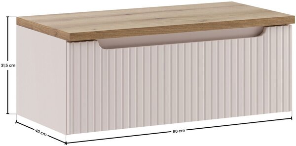 Sada skříňka Comad Nova Cashmere NOVA CASHMERE 82-80-40-1S, deska Comad Nova Oak NOVA OAK A 89-80