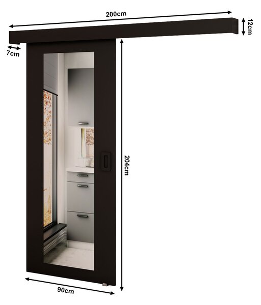 Posuvné dveře 90 cm Bethany II (černá matná)