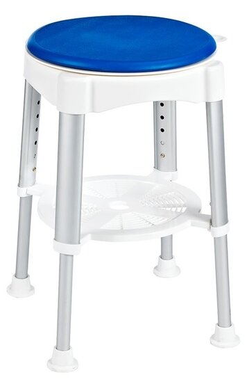 RIDDER - Stolička otočná, nastavitelná výška, bílá/modrá (A0050401)