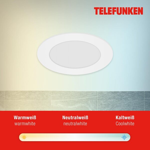 TF 309306TF TELEFUNKEN LED Smart vestavné svítidlo pr. 12 cm 6W 600lm bílé 309306TF