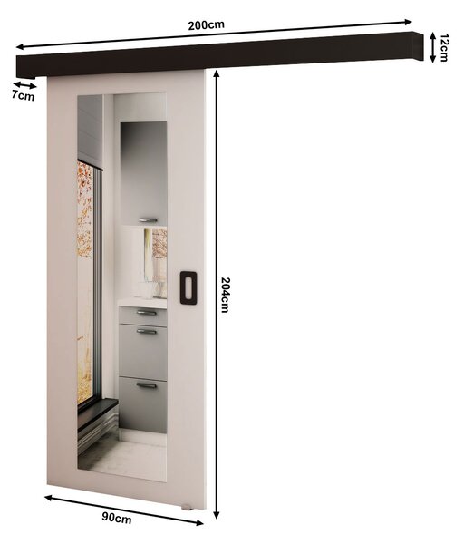 Posuvné dveře 90 cm Bethany II (bílá matná + černá matná)