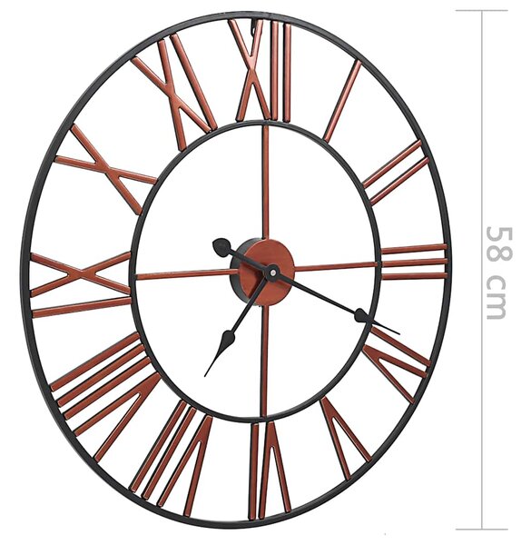 Nástěnné hodiny kovové 58 cm červené 283864
