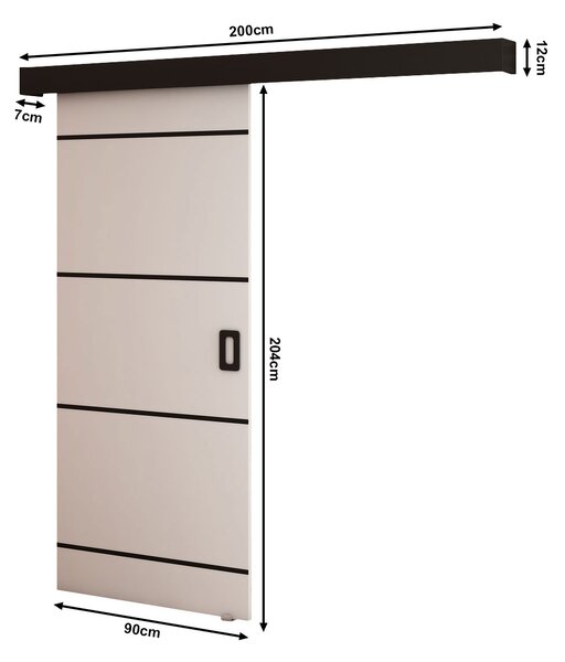 Posuvné dveře 90 cm Bethany IV (bílá matná + černá matná)