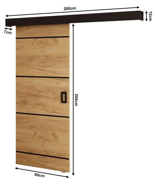 Posuvné dveře 90 cm Bethany IV (craft zlatý + černá matná)