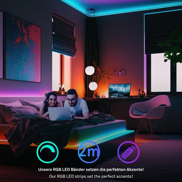 BRI 2153192 Pimp Your Stripe startovací sada LED pásek 2m, RGB+W, dálkový ovladač - BRILONER