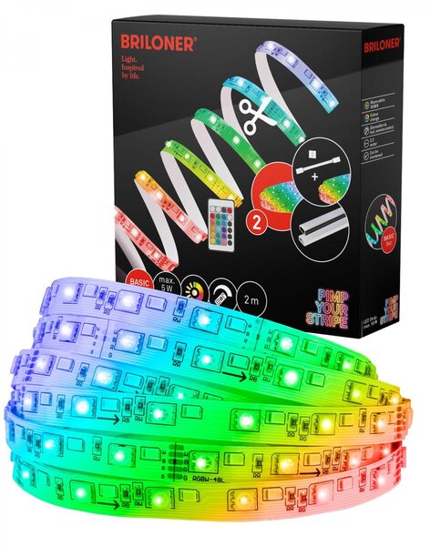 BRI 2153192 Pimp Your Stripe startovací sada LED pásek 2m, RGB+W, dálkový ovladač - BRILONER