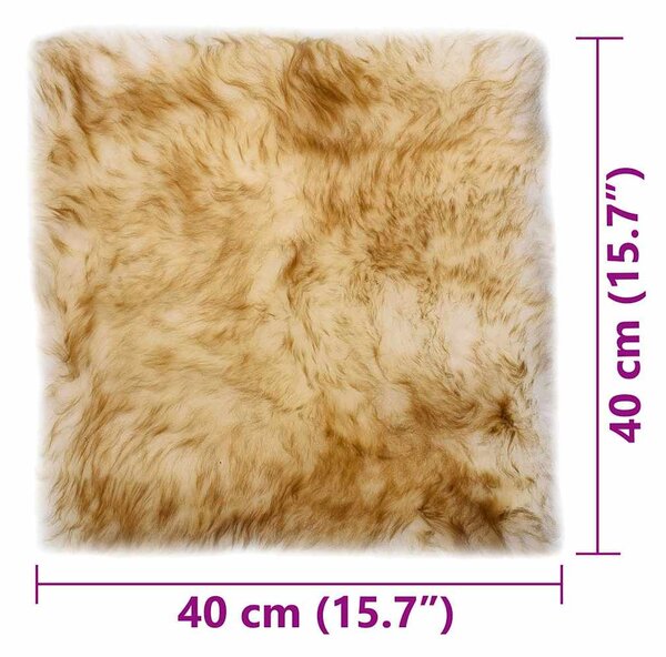 Podsedáky na židle 2 ks hnědé žíhané 40 x 40 cm pravá ovčí kůže 283887