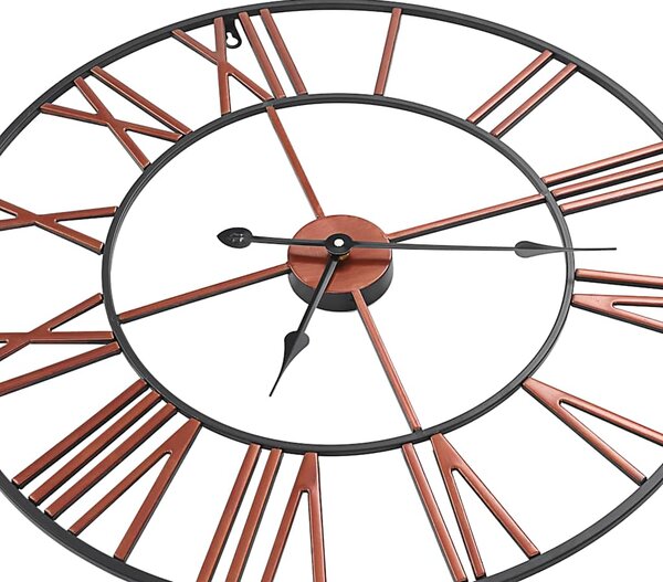 Nástěnné hodiny kovové 58 cm červené 283864