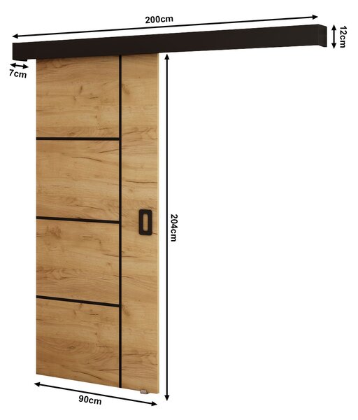 Posuvné dveře 90 cm Bethany V (craft zlatý + černá matná)
