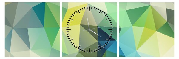 Obraz geometrické abstrakce (s hodinami) (90x30 cm)