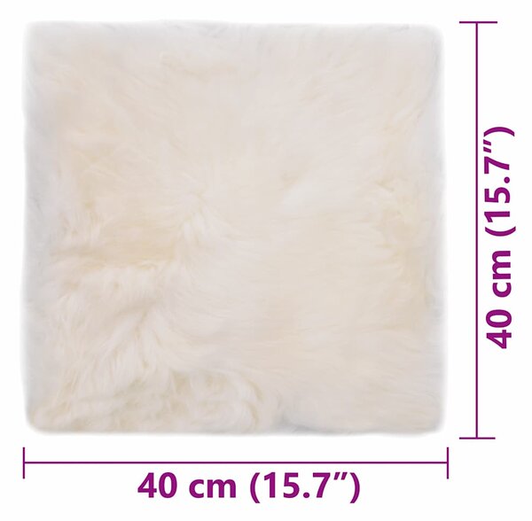 Podsedáky na židle 2 ks bílé 40 x 40 cm pravá ovčí kůže 283885