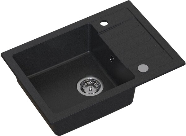 Ruvetti Natu Compact dřez s baterií a příslušenstvím černá/ocel LP_3200-NC6244BC_W