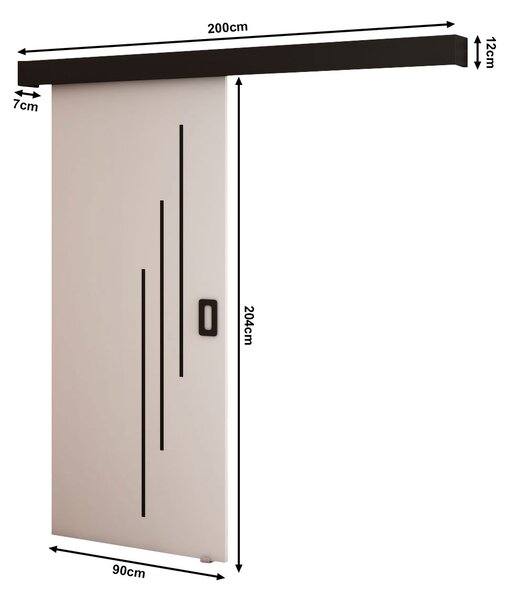 Posuvné dveře 90 cm Bethany V (bílá matná + černá matná)