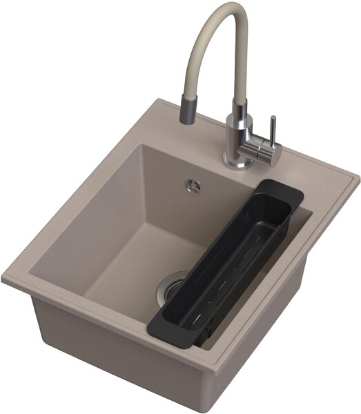 Ruvetti Natu Box dřez s baterií a příslušenstvím béžová/ocel LP_3200-NB4050BE_W