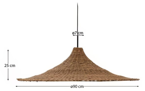 Ratanové stínidlo Kave Home Bladia 90 cm
