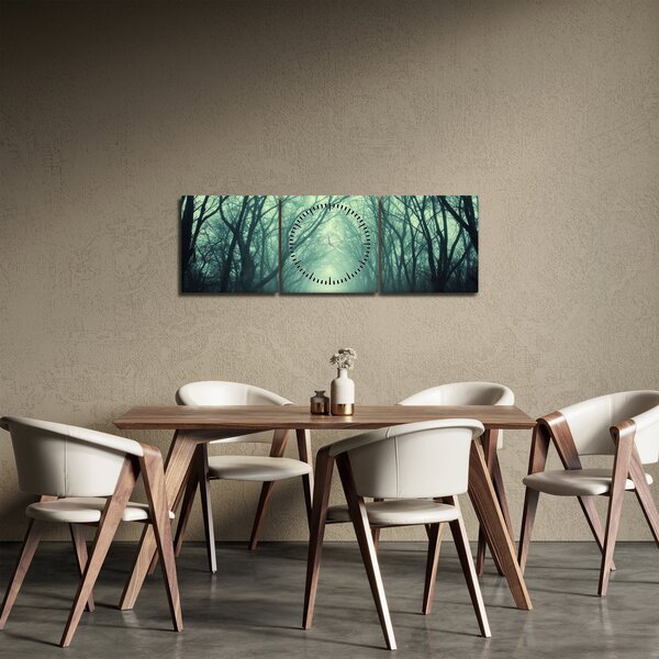 Obraz - Cesta s alejí stromů (s hodinami) (90x30 cm)