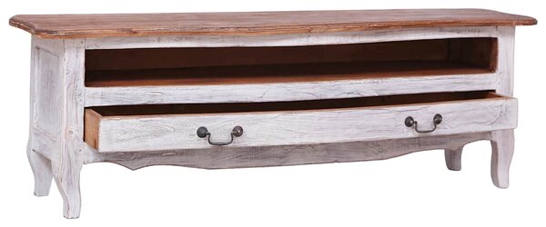 TV stolek 120 x 30 x 40 cm bílý masivní recyklované dřevo 283902