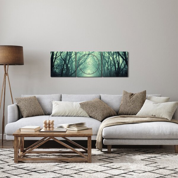 Obraz - Cesta s alejí stromů (s hodinami) (90x30 cm)