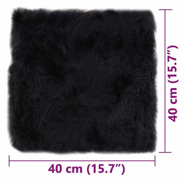 Podsedáky na židle 2 ks šedé 40 x 40 cm pravá ovčí kůže 283888