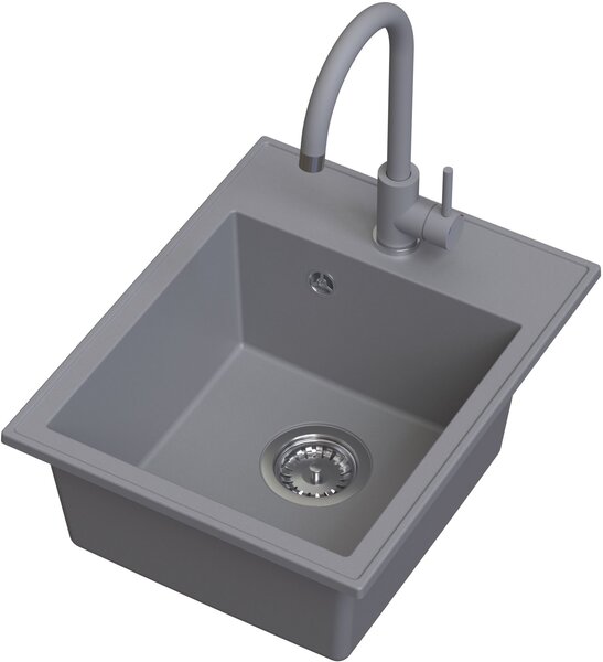 Ruvetti Tito Box dřezy s baterií šedá/ LP_3200-TB4050GR_W