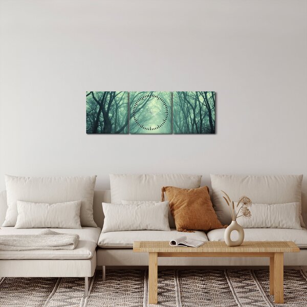 Obraz - Cesta s alejí stromů (s hodinami) (90x30 cm)