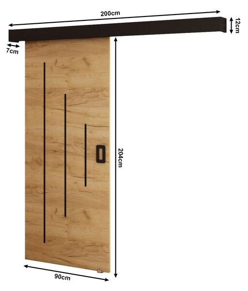 Posuvné dveře 90 cm Bethany Y (craft zlatý + černá matná)