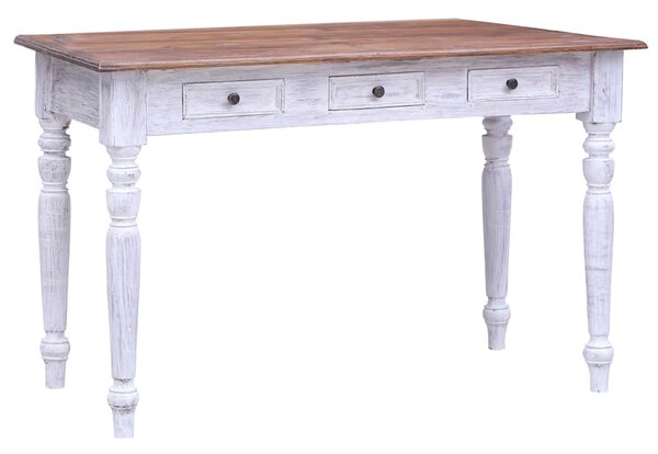 Psací stůl se zásuvkami bílý 117 x 57 x 75 cm recyklované dřevo 283908
