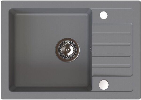Ruvetti Natu Compact dřez s baterií a příslušenstvím šedá/ocel LP_3200-NC6244GR_W