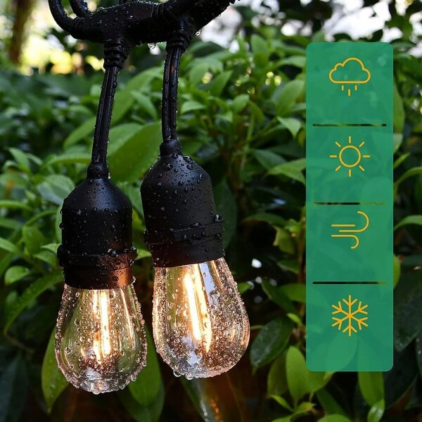 LED Venkovní dekorační řetěz 10xE27/1W/230V 6,44 m IP44 černá