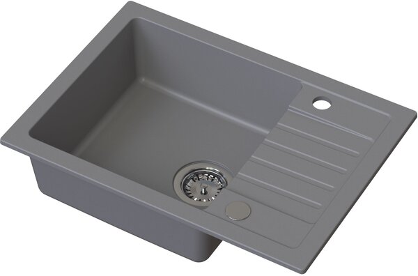 Ruvetti Natu Compact dřez s baterií a příslušenstvím šedá/ocel LP_3200-NC6244GR_W