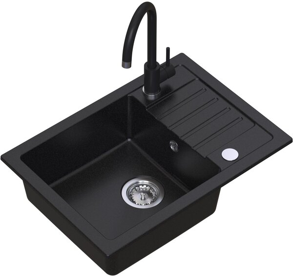 Ruvetti Tito Compact dřez s baterií a příslušenstvím černá/černá LP_3200-TC6244BC_W