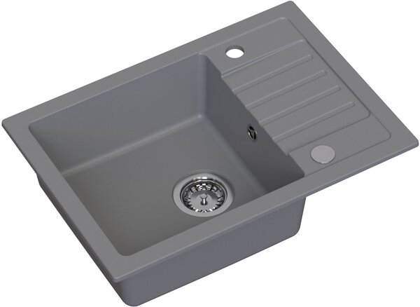 Ruvetti Natu Compact dřez s baterií a příslušenstvím šedá/ocel LP_3200-NC6244GR_W
