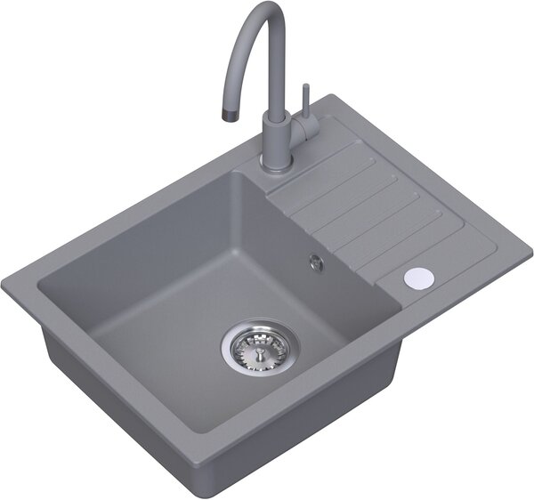 Ruvetti Tito Compact dřez s baterií a příslušenstvím šedá/ LP_3200-TC6244GR_W