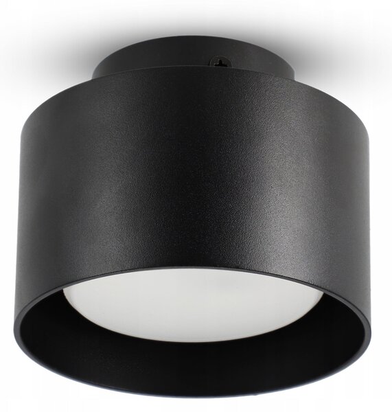 Přisazené bodové svítidlo GX53 s LED, černé, Ø 10 cm