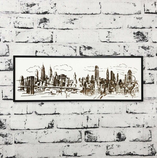 DUBLEZ | 3D gravírovaný panoramatický obraz na stěnu - New York | Obraz