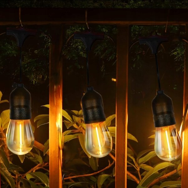 LED Venkovní dekorační řetěz 15xE27/1W/230V 15,94 m IP44 černá
