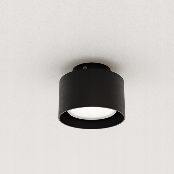 Přisazené bodové svítidlo GX53 s LED, černé, Ø 10 cm