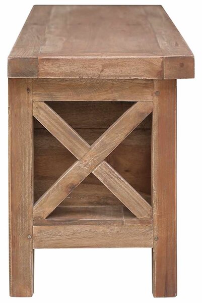 TV stolek se 3 zásuvkami 120 x 30 x 40 cm masivní mahagon 283913