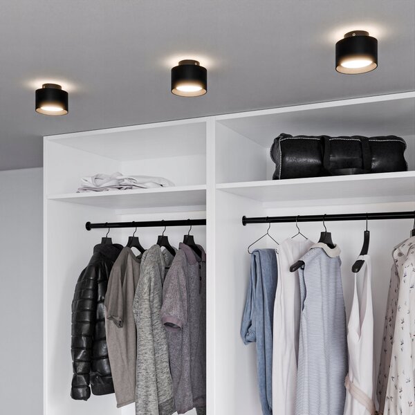 Přisazené bodové svítidlo GX53 s LED, černé, Ø 10 cm