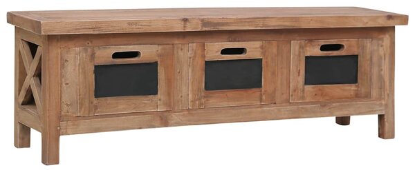 TV stolek se 3 zásuvkami 120 x 30 x 40 cm masivní mahagon 283913