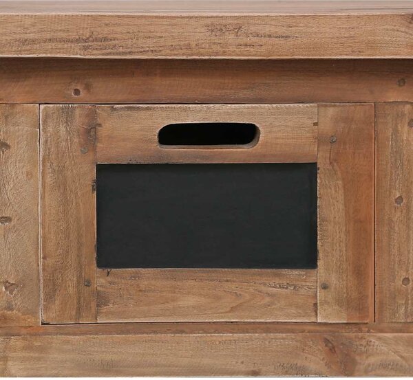 TV stolek se 3 zásuvkami 120 x 30 x 40 cm masivní mahagon 283913