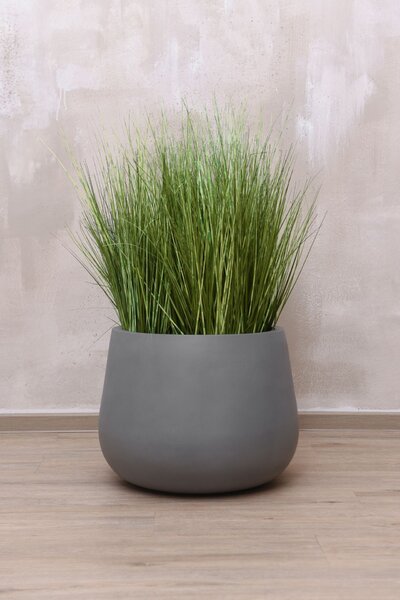 Květináč GIRAR, sklolaminát, výška 37 cm, šedá