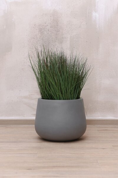 Květináč GIRAR, sklolaminát, výška 27 cm, šedá