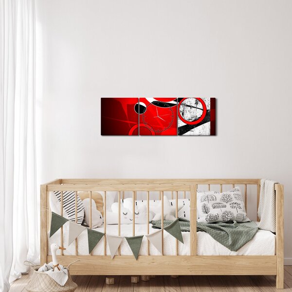 Obraz abstrakce (s hodinami) (90x30 cm)