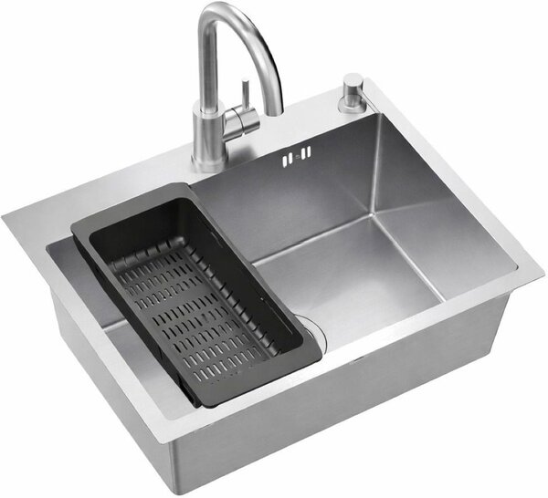 Ruvetti Look dřez s baterií a příslušenstvím ocel/ocel LPLOOK605200BSF